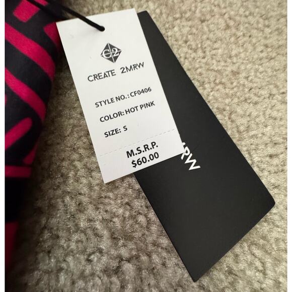 CREATE 2MRW Stuff Casual Active Jogging Pants Hot Pink Black Size Small NWT New - Picture 8 of 9